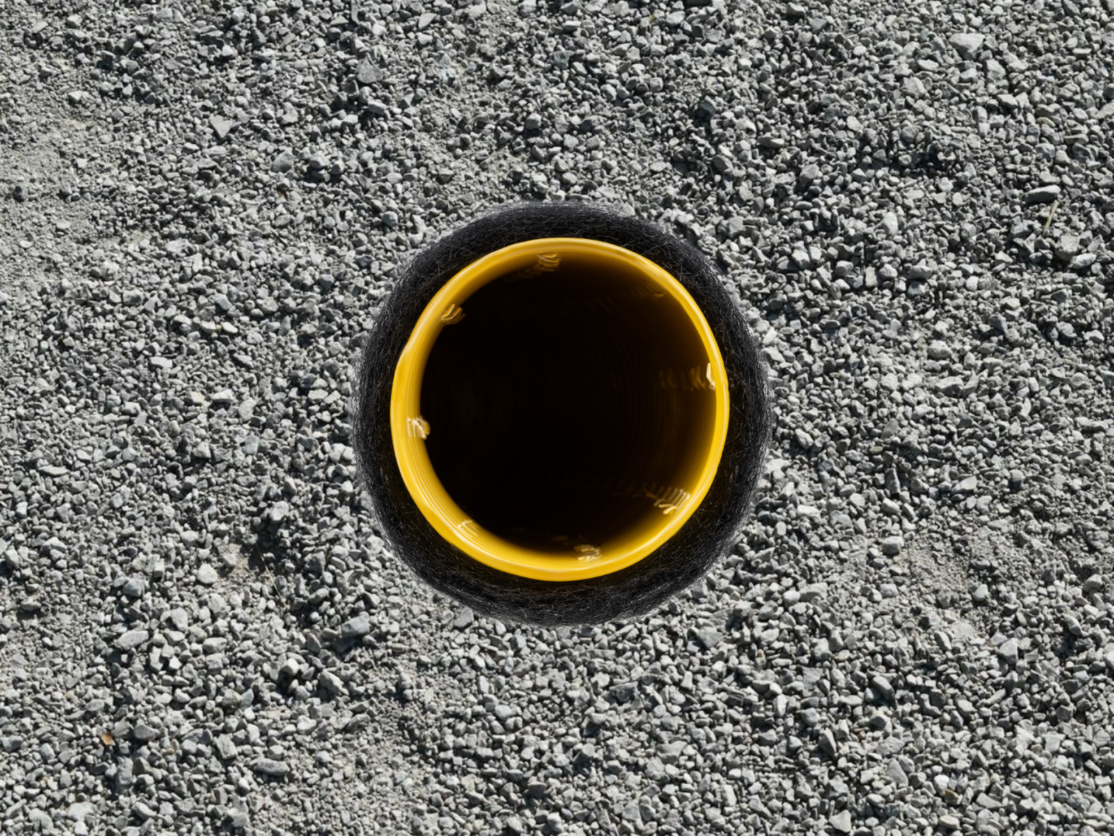 Przekrój rury drenarskiej FOLKUL DRAIN w otulinie PP700